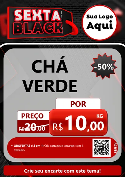 Modelo de Cartaz para Cartaz A4 Vertical com o tema Sexta Black para Produtos Naturais