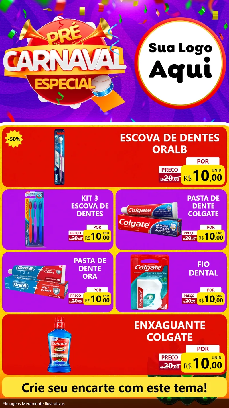 Modelo de TV para TV Vertical com o tema Pré-Carnaval Especial para Higiene Pessoal