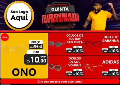 Modelo de Encarte para Encarte A4 Horizontal com o tema Quinta Turbinada para Óticas