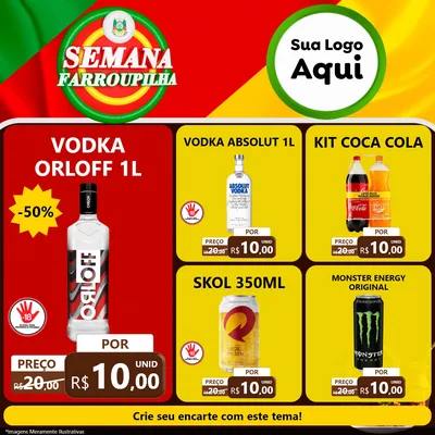 Modelo de Rede Social para Feed Facebook com o tema Semana Farroupilha para Distribuidora de bebidas