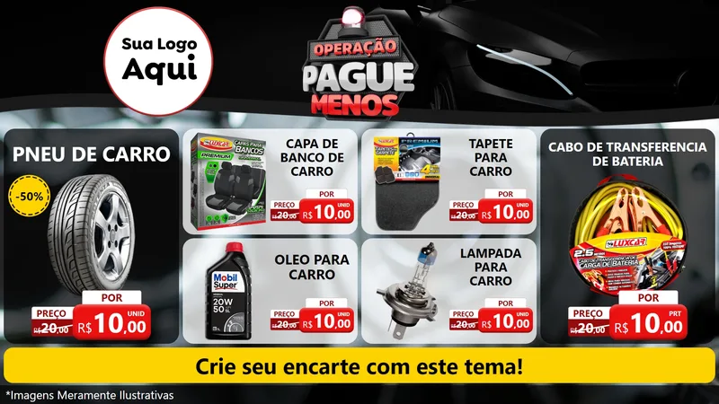 Modelo de TV para TV Horizontal com o tema Operação Pague Menos - Automóveis para Auto peças