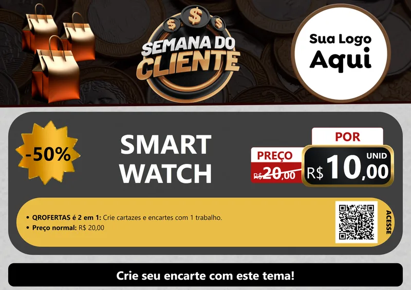 Modelo de Cartaz para Cartaz A4 Horizontal com o tema Semana do Cliente para Informática