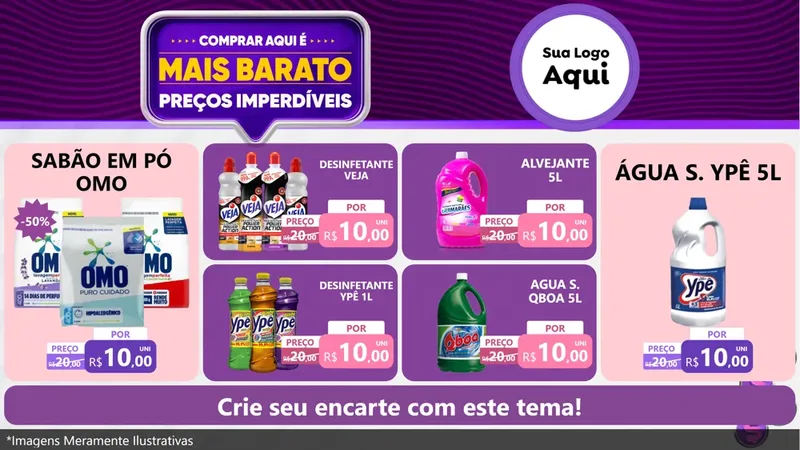 Modelo de TV para TV Horizontal com o tema Mais Barato para Produtos de Limpeza