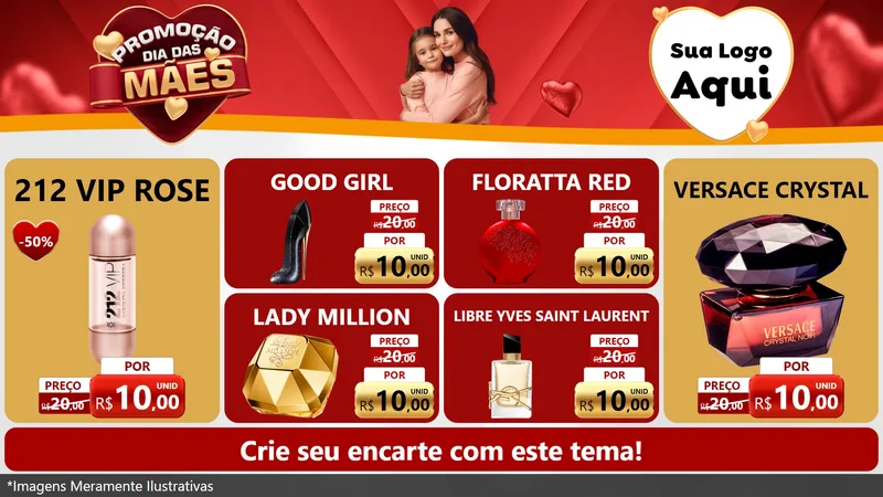Modelo de TV para TV Horizontal com o tema Promoção Dia das Mães para Perfumes