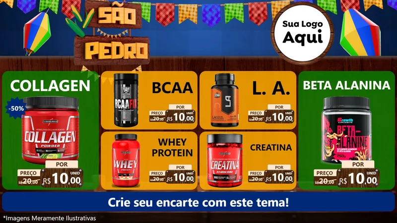 Modelo de TV para TV Horizontal com o tema São Pedro para Suplementos alimentares