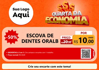 Modelo de Cartaz para Cartaz A4 Horizontal com o tema Quarta da Economia para Higiene Pessoal
