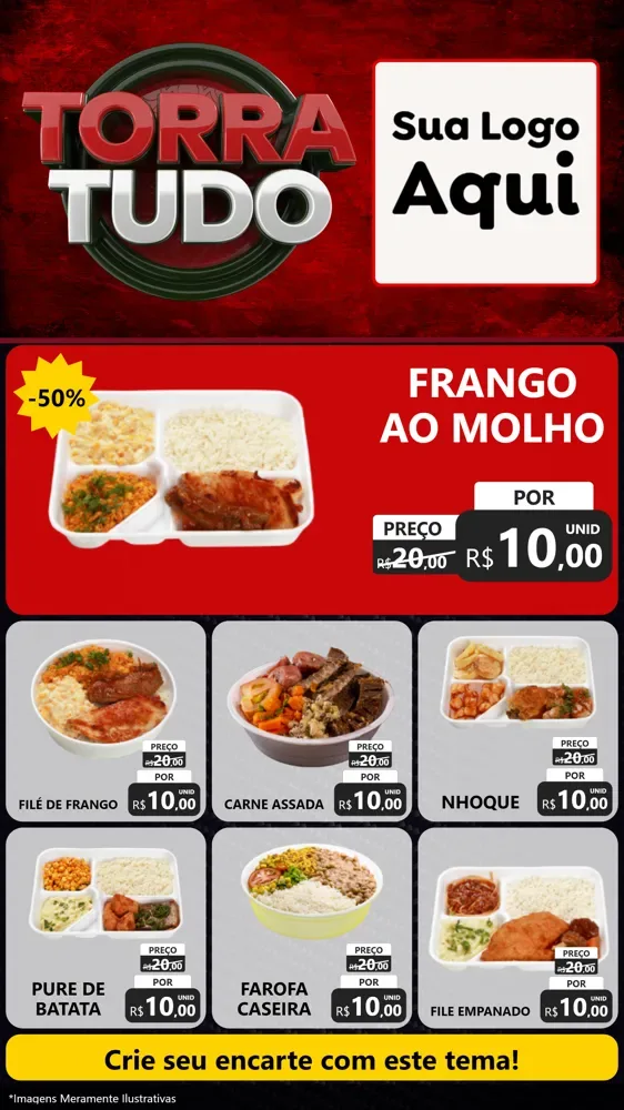 Modelo de Rede Social para Stories com o tema Torra Tudo para Restaurante