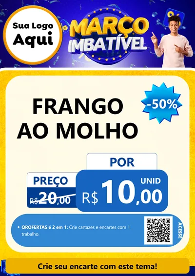 Modelo de Cartaz para Cartaz A4 Vertical com o tema Março Imbatível para Restaurante