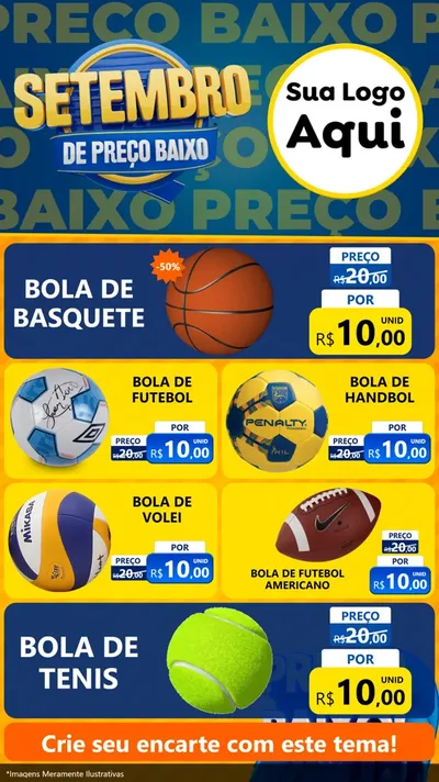 Modelo de TV para TV Vertical com o tema Setembro De Preço Baixo para Artigos Esportivos