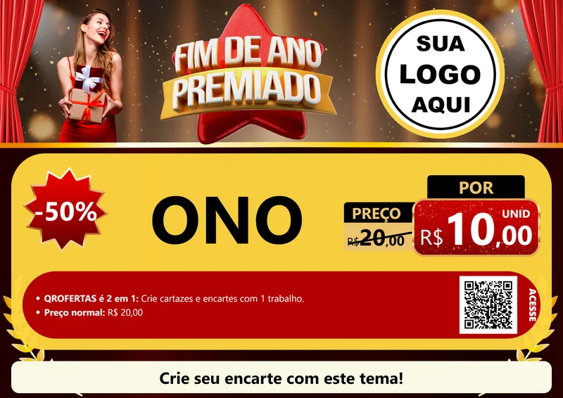 Modelo de Cartaz para Cartaz A4 Horizontal com o tema Fim de Ano Premiado para Óticas