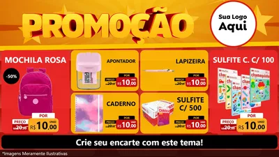 Modelo de TV para TV Horizontal com o tema Promoção para Papelaria