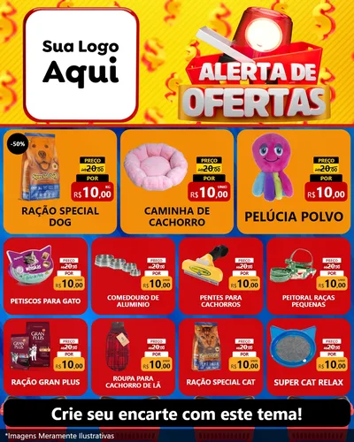 Modelo de Rede Social para Feed Instagram com o tema Alerta de Ofertas para Pet Shop