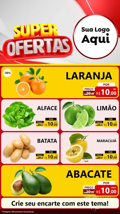 Modelo de TV para TV Vertical com o tema Super Ofertas para Hortifrúti