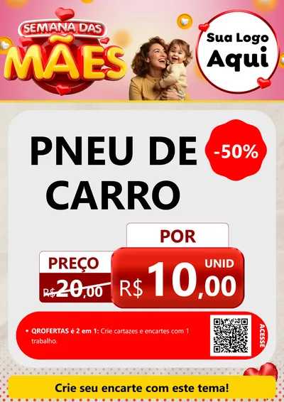 Modelo de Cartaz para Cartaz A4 Vertical com o tema Semana das Mães para Auto peças
