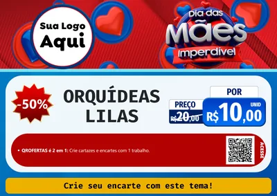 Modelo de Cartaz para Cartaz A4 Horizontal com o tema Dia Das Mães Imperdível para Floricultura e jardim