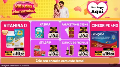 Modelo de TV para TV Horizontal com o tema Mês dos Namorados para Farmácia