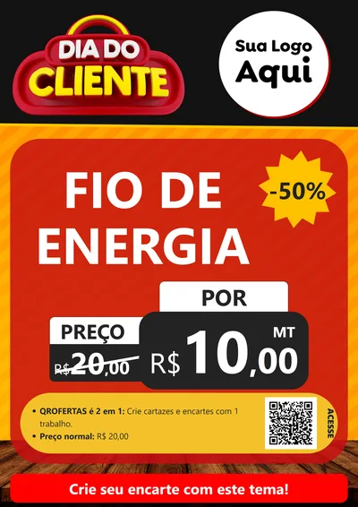 Modelo de Cartaz para Cartaz A4 Vertical com o tema Dia do Cliente para Materiais Elétricos