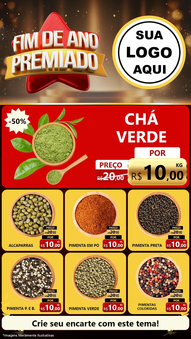 Modelo de Rede Social para Stories com o tema Fim de Ano Premiado para Produtos Naturais