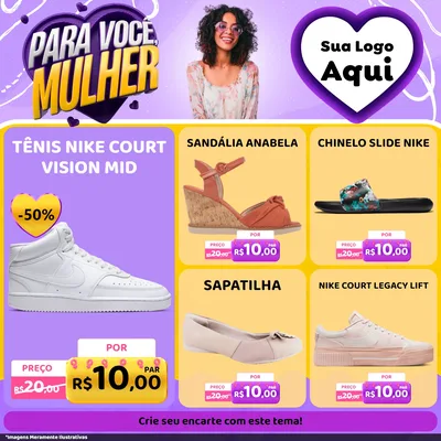 Modelo de Rede Social para Feed Facebook com o tema Para Você, Mulher para Calçados