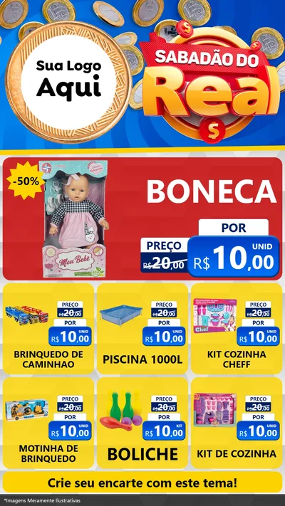 Modelo de Rede Social para Stories com o tema Sabadão do Real para Brinquedos