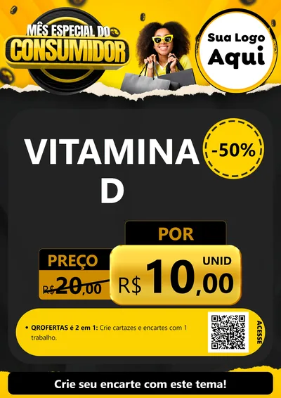 Modelo de Cartaz para Cartaz A4 Vertical com o tema Mês Especial do Consumidor para Farmácia
