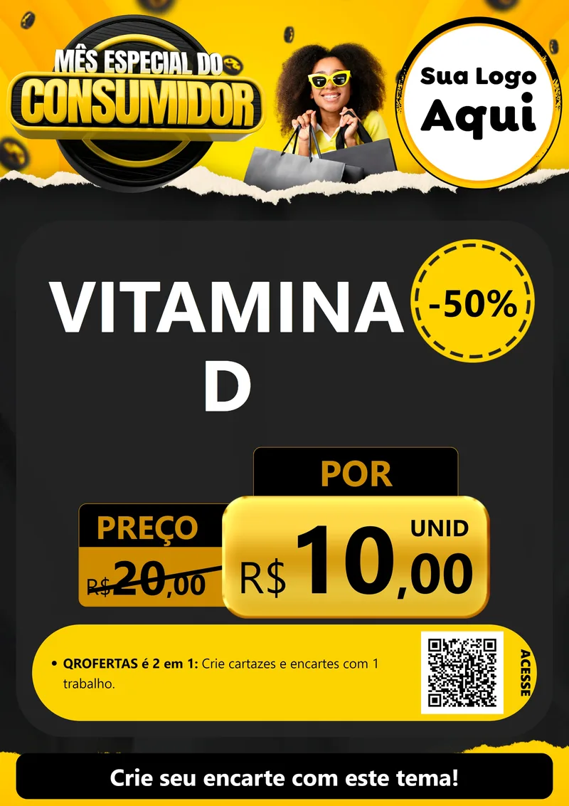 Modelo de Cartaz para Cartaz A4 Vertical com o tema Mês Especial do Consumidor para Farmácia