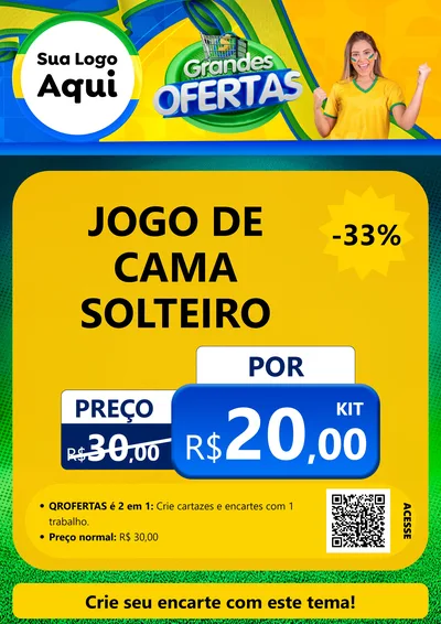 Modelo de Cartaz para Cartaz A4 Vertical com o tema Grandes Ofertas para Cama, Mesa e Banho