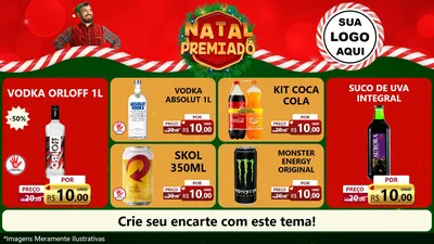 Modelo de TV para TV Horizontal com o tema Natal Premiado para Distribuidora de bebidas