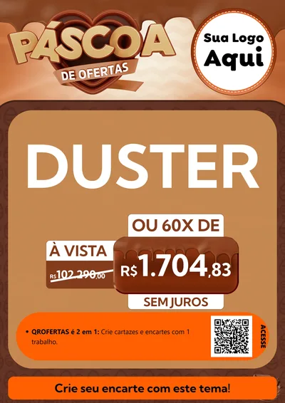 Modelo de Cartaz para Cartaz A4 Vertical com o tema Páscoa de Ofertas para Concessionaria de Carros