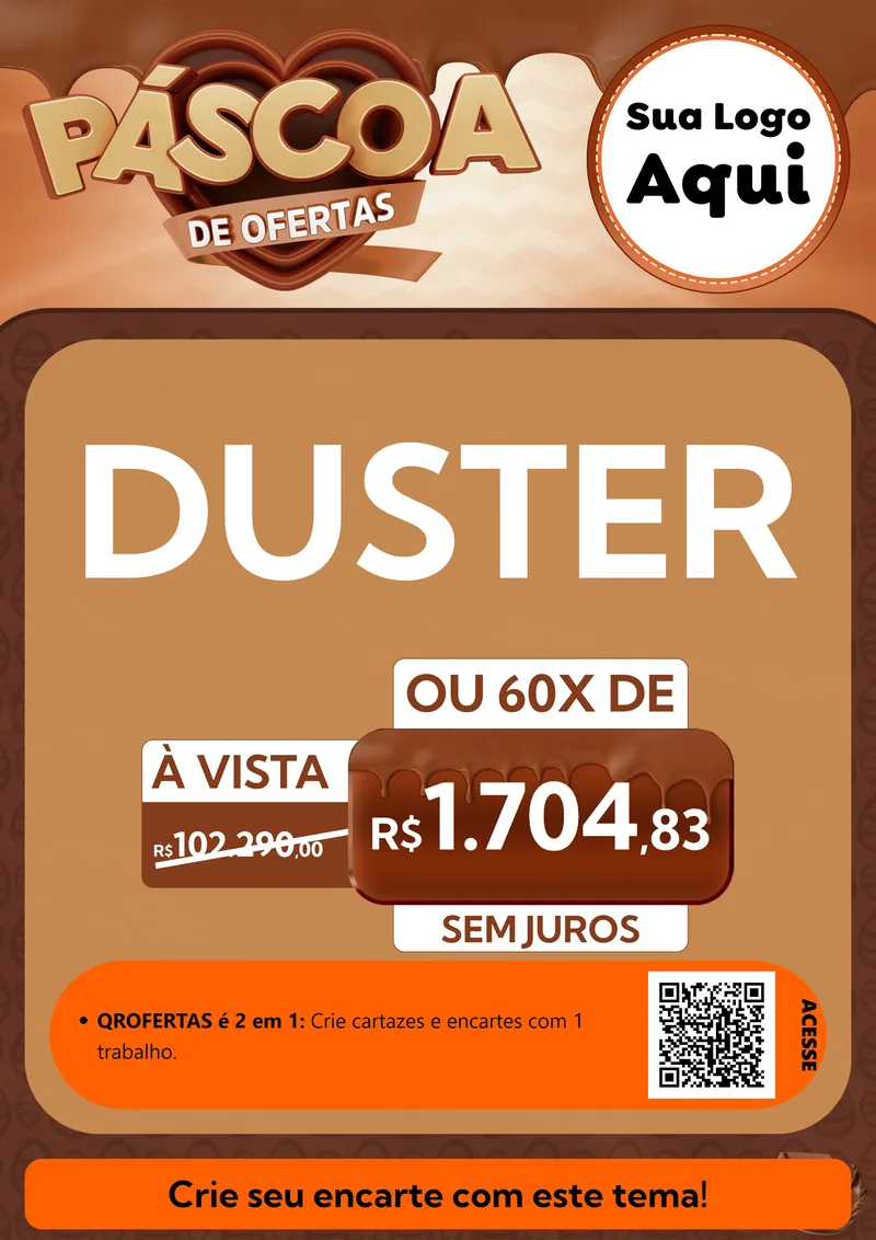 Modelo de Cartaz para Cartaz A4 Vertical com o tema Páscoa de Ofertas para Concessionaria de Carros