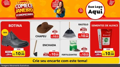 Modelo de TV para TV Horizontal com o tema Comece Janeiro Economizando para Agropecuária