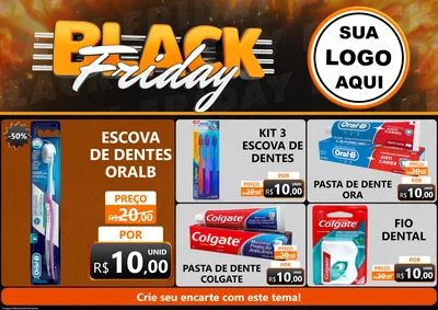 Modelo de Encarte para Encarte A4 Horizontal com o tema Black Friday para Higiene Pessoal