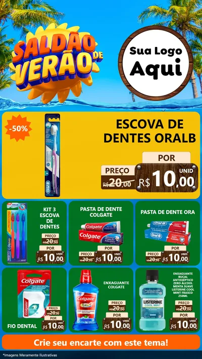 Modelo de Rede Social para Stories com o tema Saldão de Verão para Higiene Pessoal