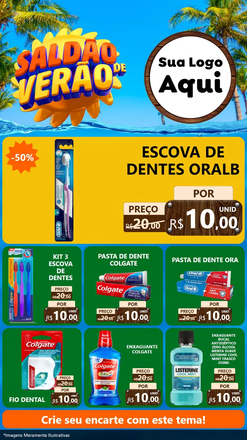 Modelo de Rede Social para Stories com o tema Saldão de Verão para Higiene Pessoal