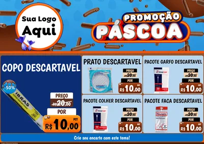 Modelo de Encarte para Encarte A4 Horizontal com o tema Promoção Páscoa para Embalagens
