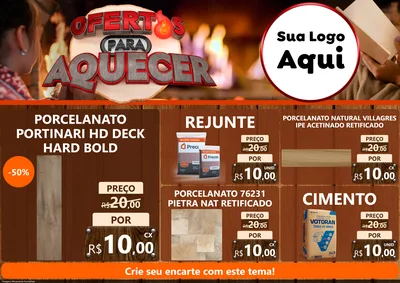 Modelo de Encarte para Encarte A4 Horizontal com o tema Ofertas Para Aquecer para Pisos e revestimentos