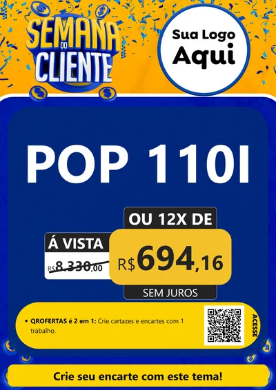 Modelo de Cartaz para Cartaz A4 Vertical com o tema Semana do Cliente para Concessionaria de Motos