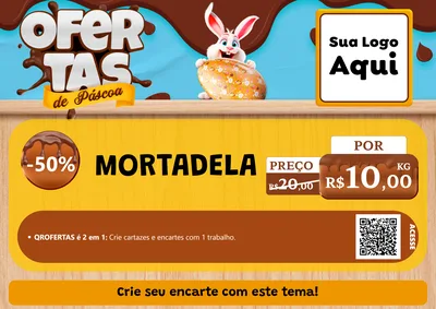 Modelo de Cartaz para Cartaz A4 Horizontal com o tema Ofertas de Páscoa para Frios e Laticínios