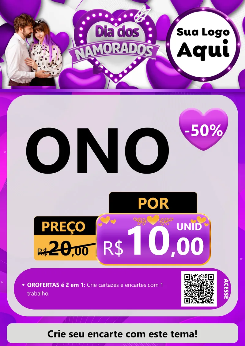 Modelo de Cartaz para Cartaz A4 Vertical com o tema Dia dos Namorados para Óticas