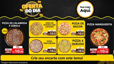 Modelo de TV para TV Horizontal com o tema Oferta Do Dia para Pizzaria