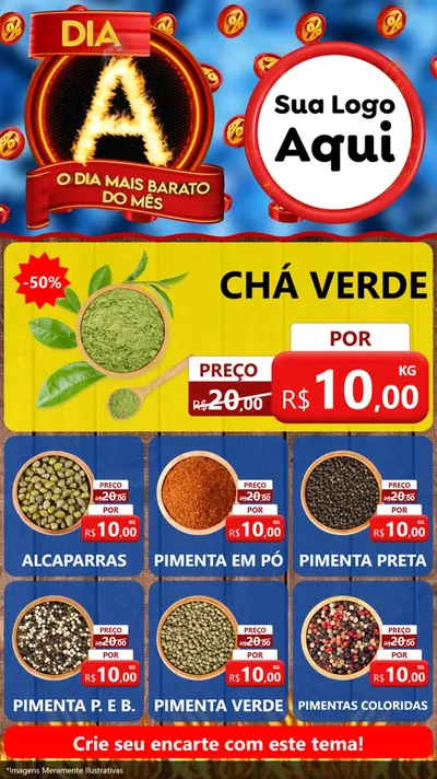 Modelo de Rede Social para Stories com o tema Dia A - O Dia Mais Barato Do Mês para Produtos Naturais