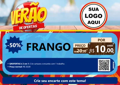 Modelo de Cartaz para Cartaz A4 Horizontal com o tema Verão de Ofertas para Assados