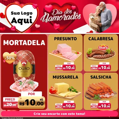 Modelo de Rede Social para Feed Facebook com o tema Dia Dos Namorados para Frios e Laticínios