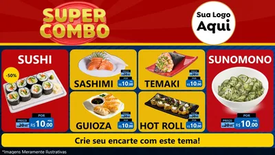 Modelo de TV para TV Horizontal com o tema Super Combo para Comida japonesa