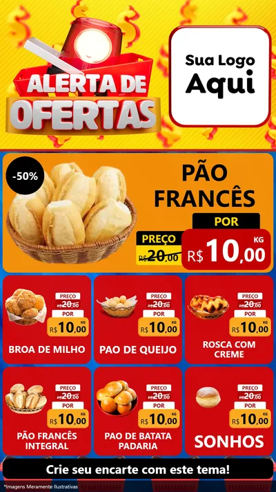 Modelo de Rede Social para Stories com o tema Alerta de Ofertas para Padaria