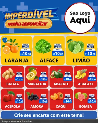 Modelo de Rede Social para Feed Instagram com o tema Imperdível para Hortifrúti