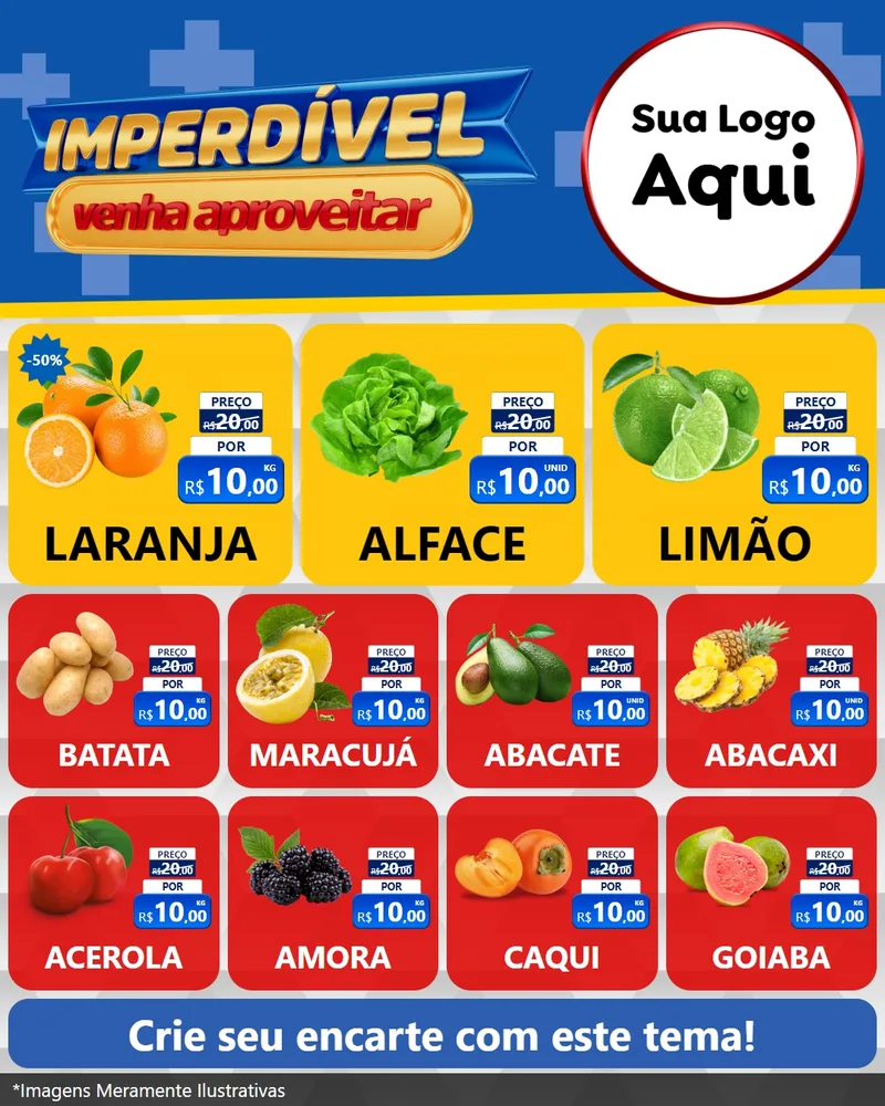 Modelo de Rede Social para Feed Instagram com o tema Imperdível para Hortifrúti