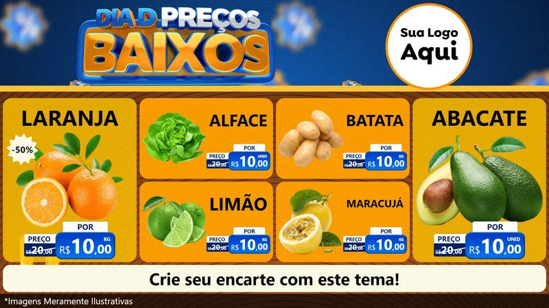 Modelo de TV para TV Horizontal com o tema Dia D Preço Baixo para Hortifrúti