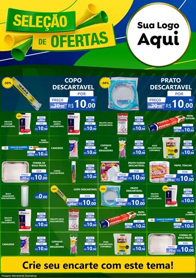 Modelo de Encarte para Encarte A4 Vertical com o tema Seleção de Ofertas - Copa para Embalagens