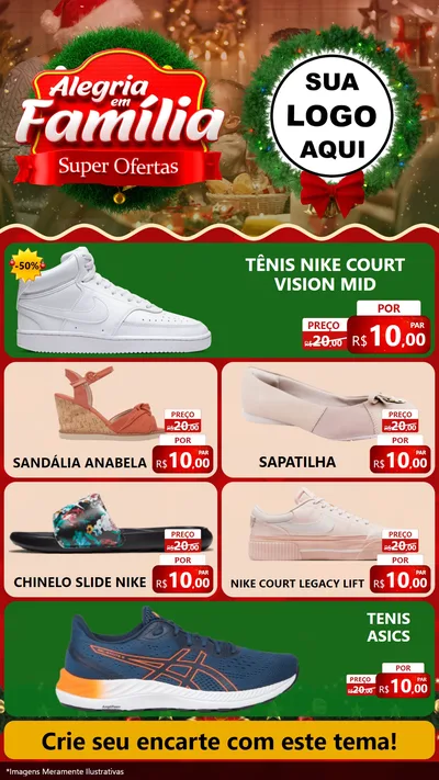 Modelo de TV para TV Vertical com o tema Alegria Em Família - Super Ofertas para Calçados